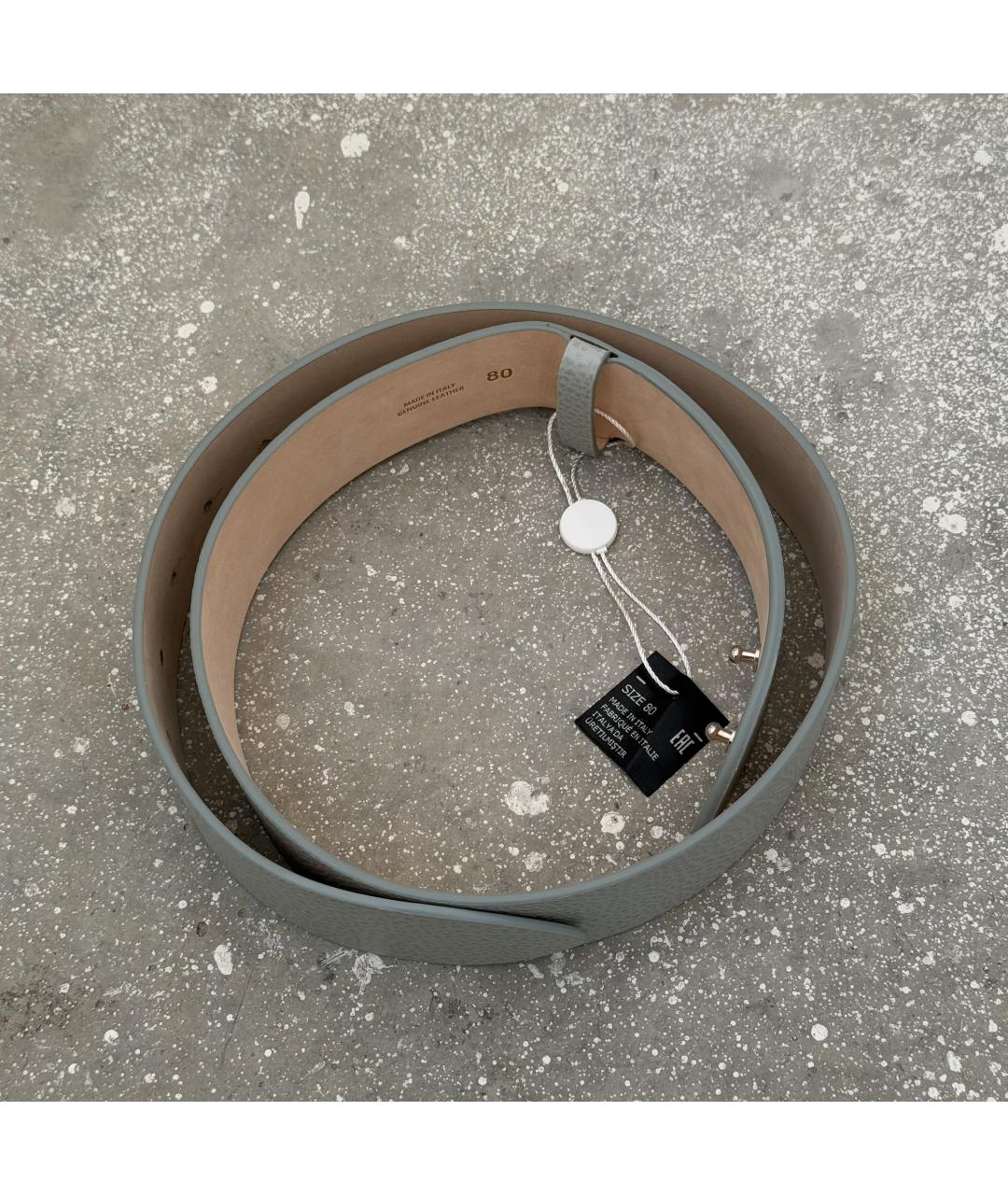 MAISON MARGIELA Серый кожаный ремень, фото 2