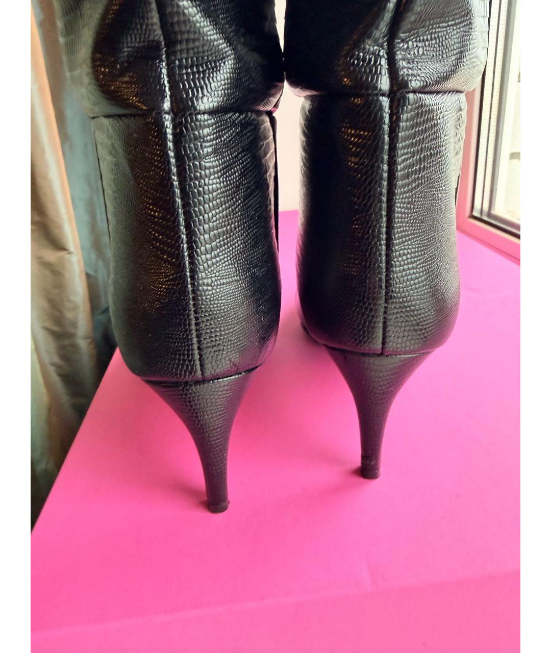 PARIS TEXAS Черные кожаные сапоги, фото 3