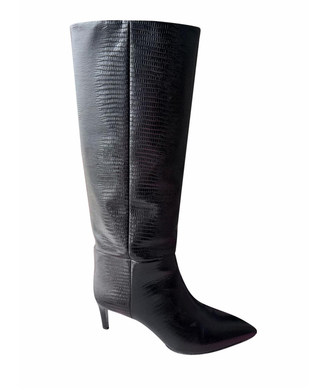 PARIS TEXAS Черные кожаные сапоги, фото 1