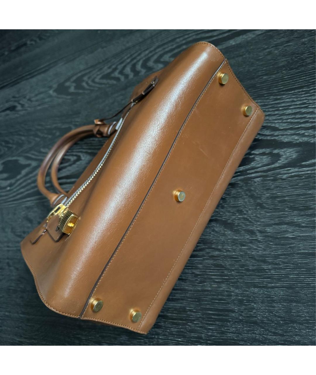 TOM FORD Коричневая кожаная сумка тоут, фото 6