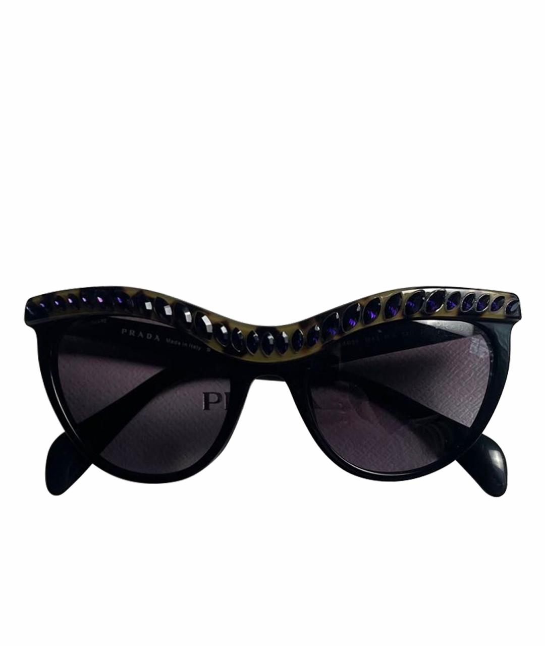 PRADA Черные пластиковые солнцезащитные очки, фото 1