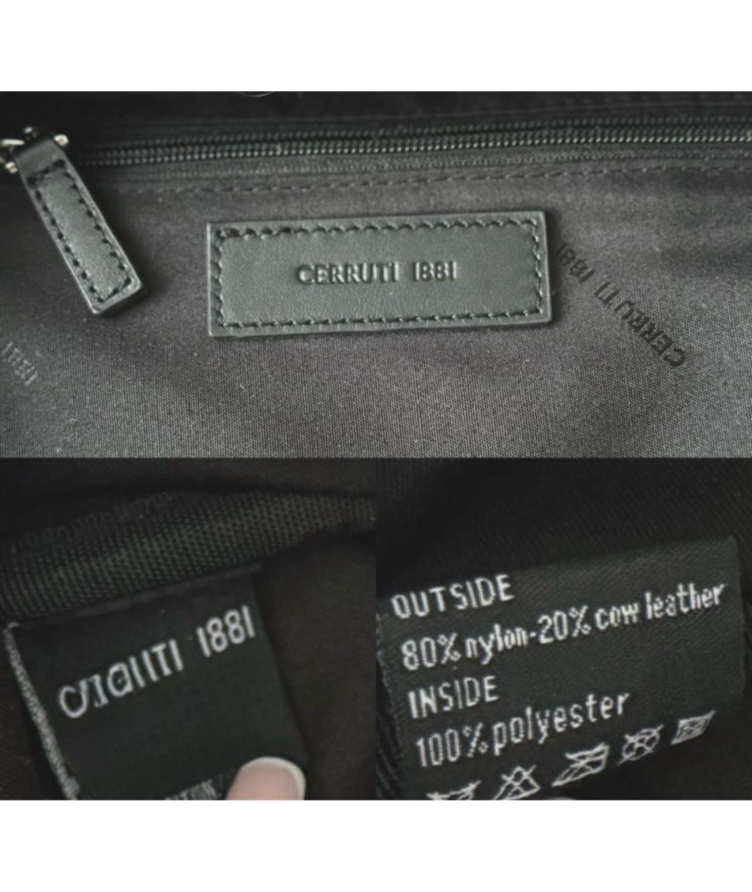 CERRUTI 1881 Черный кожаный рюкзак, фото 6