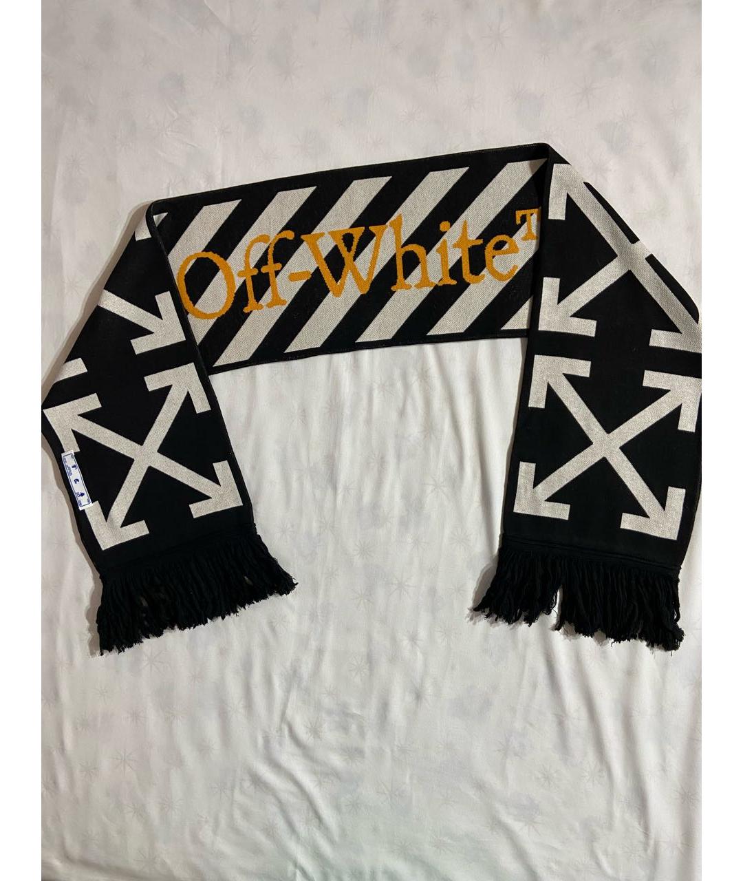 OFF-WHITE Черный шарф, фото 4