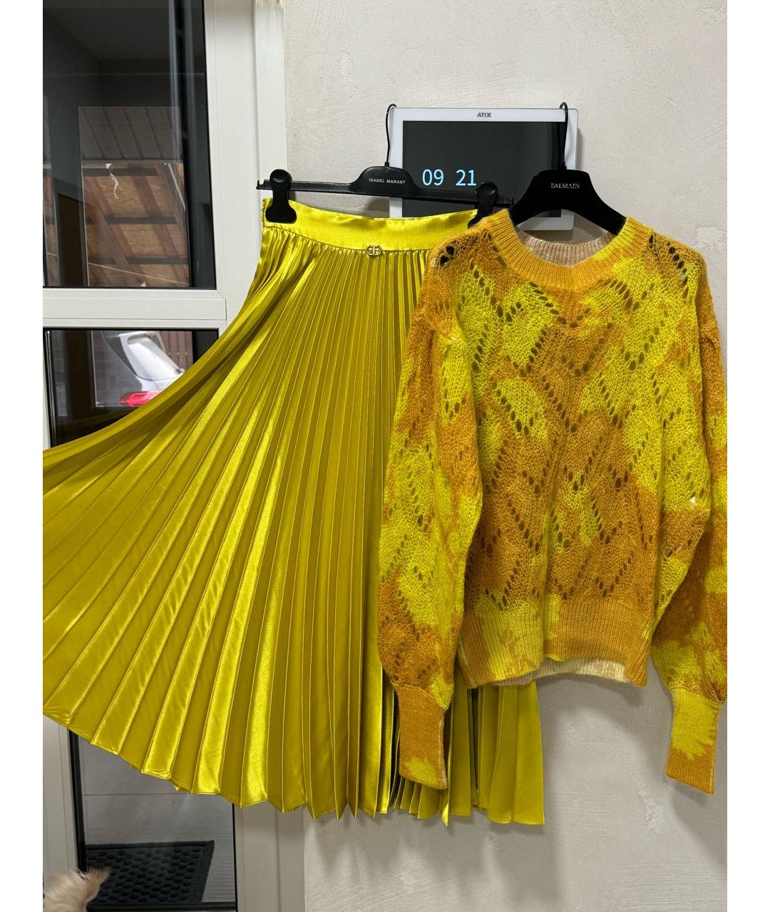 TWIN-SET Золотой полиэстеровый костюм с юбками, фото 5