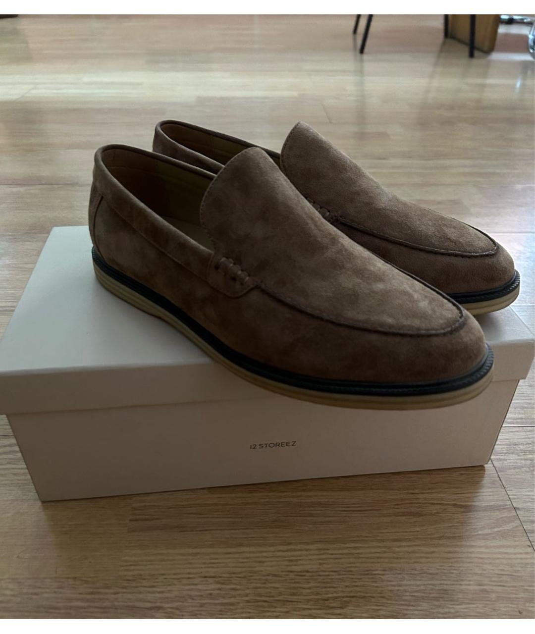 12 STOREEZ Коричневые замшевые лоферы, фото 5