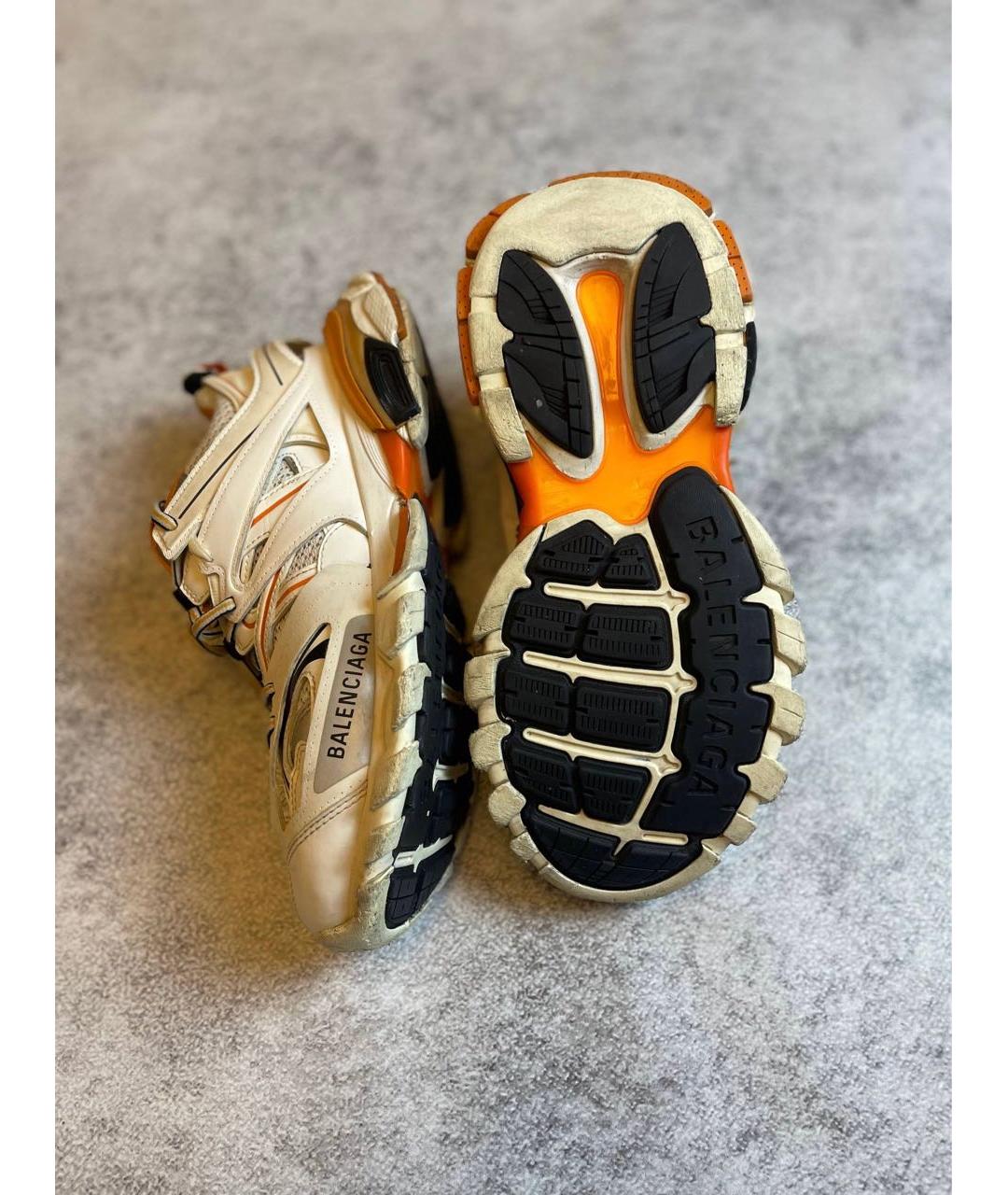 BALENCIAGA Бежевые текстильные низкие кроссовки / кеды, фото 2