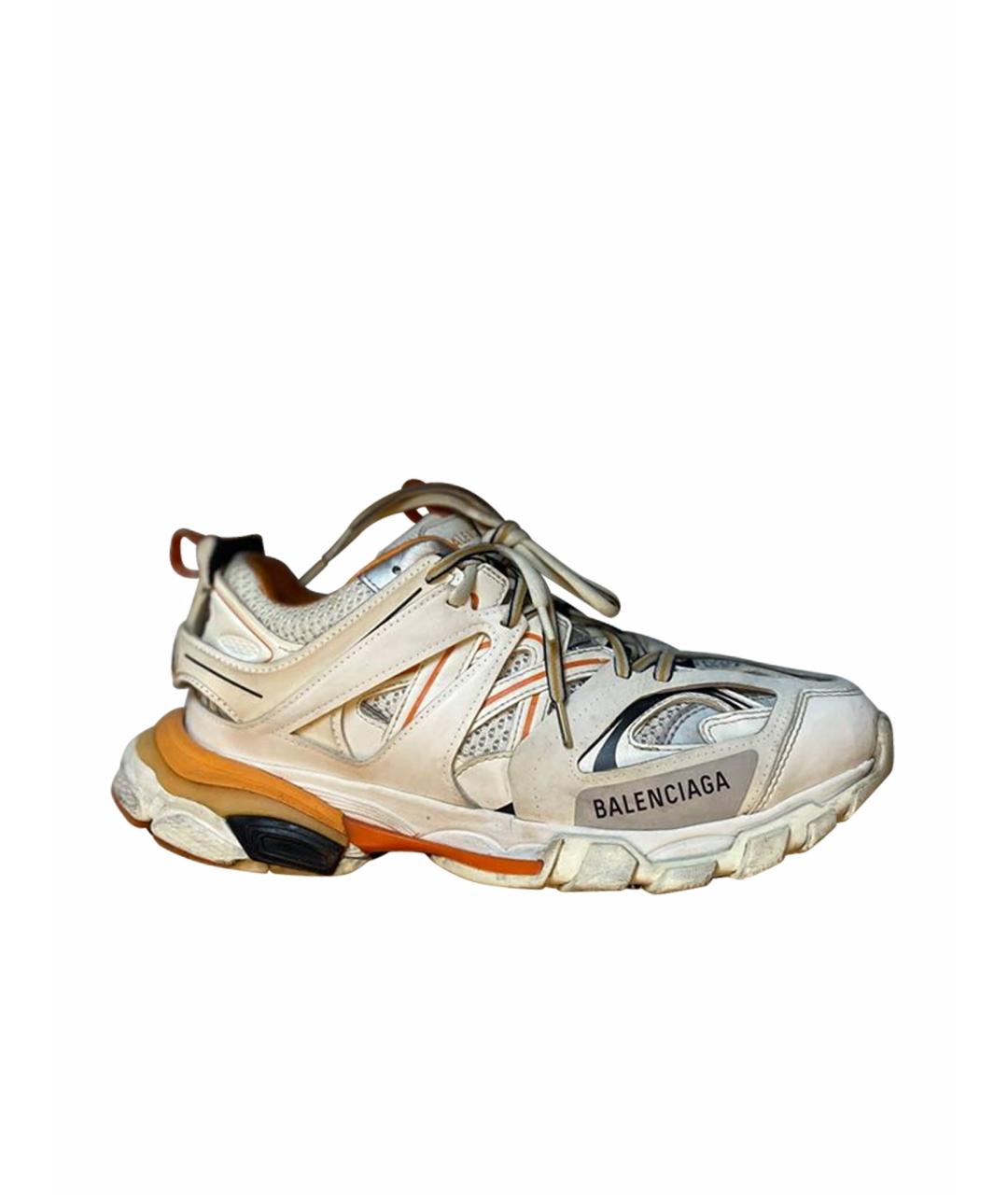 BALENCIAGA Бежевые текстильные низкие кроссовки / кеды, фото 1