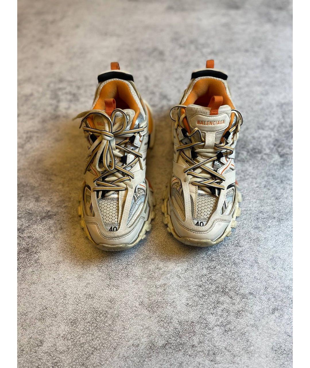 BALENCIAGA Бежевые текстильные низкие кроссовки / кеды, фото 3