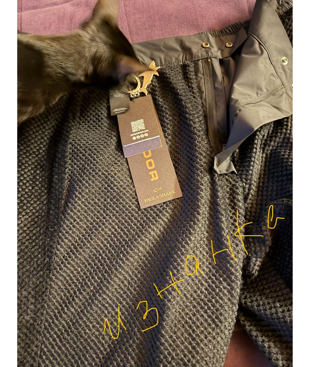 PAUL & SHARK Темно-синие полиэстеровые повседневные брюки, фото 3