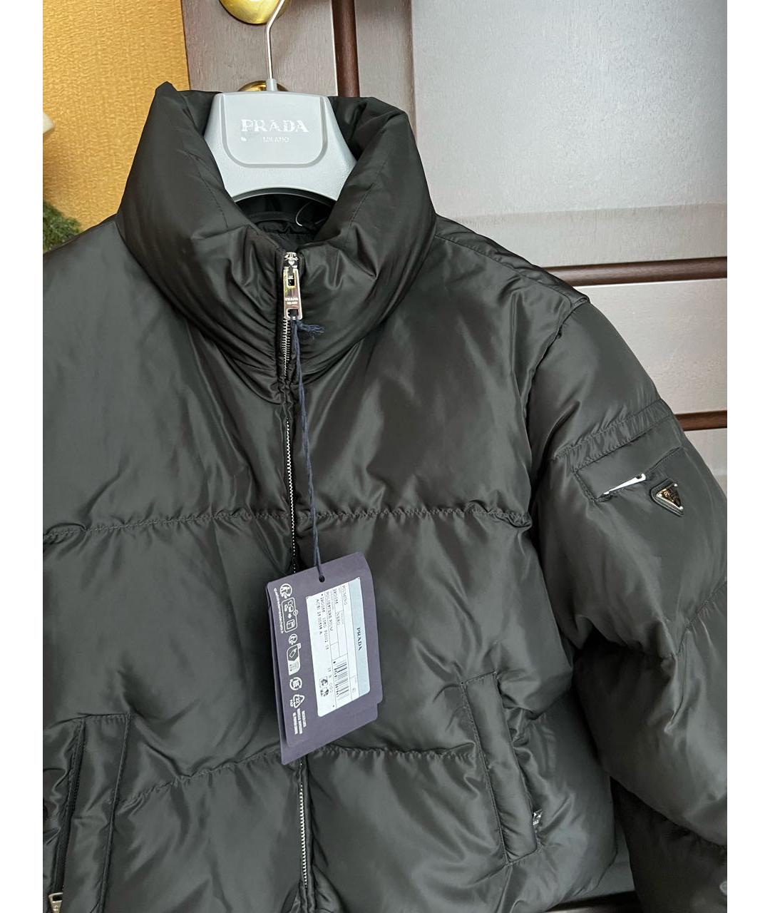 PRADA Черный полиэстеровый пуховик, фото 4
