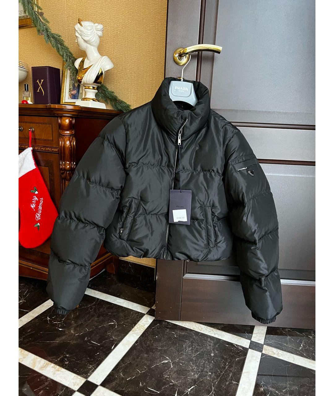 PRADA Черный полиэстеровый пуховик, фото 9