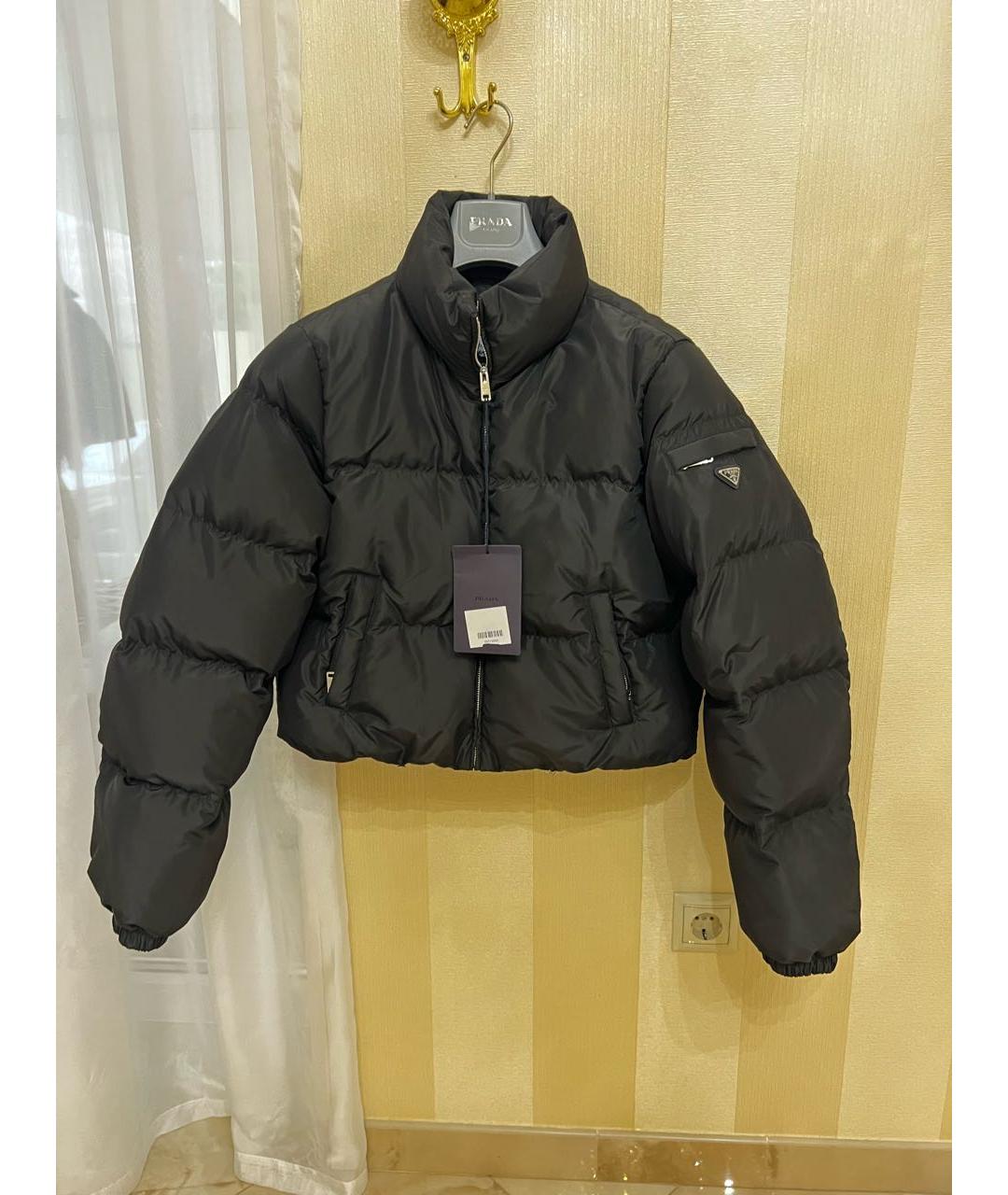 PRADA Черный полиэстеровый пуховик, фото 5