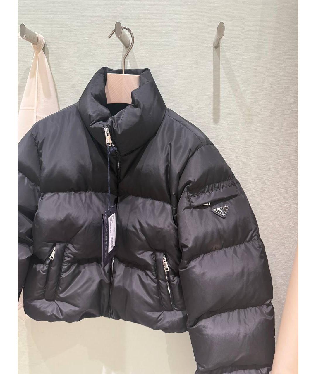 PRADA Черный полиэстеровый пуховик, фото 6