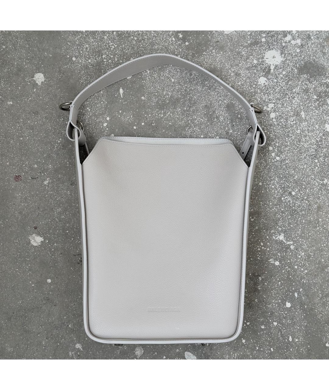 BALENCIAGA Серая кожаная сумка через плечо, фото 11