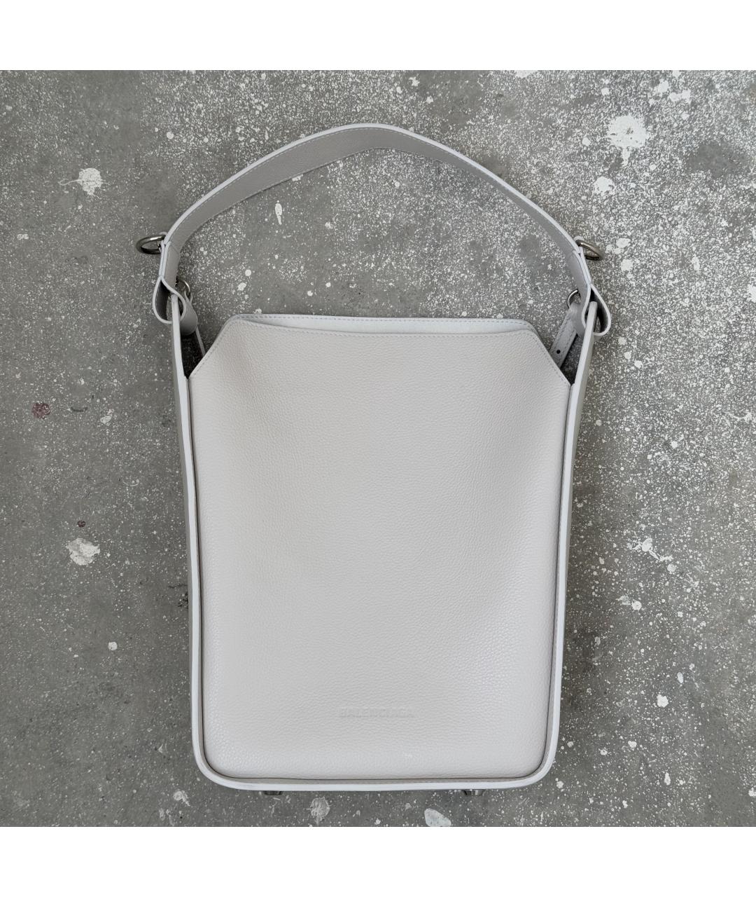 BALENCIAGA Серая кожаная сумка через плечо, фото 10