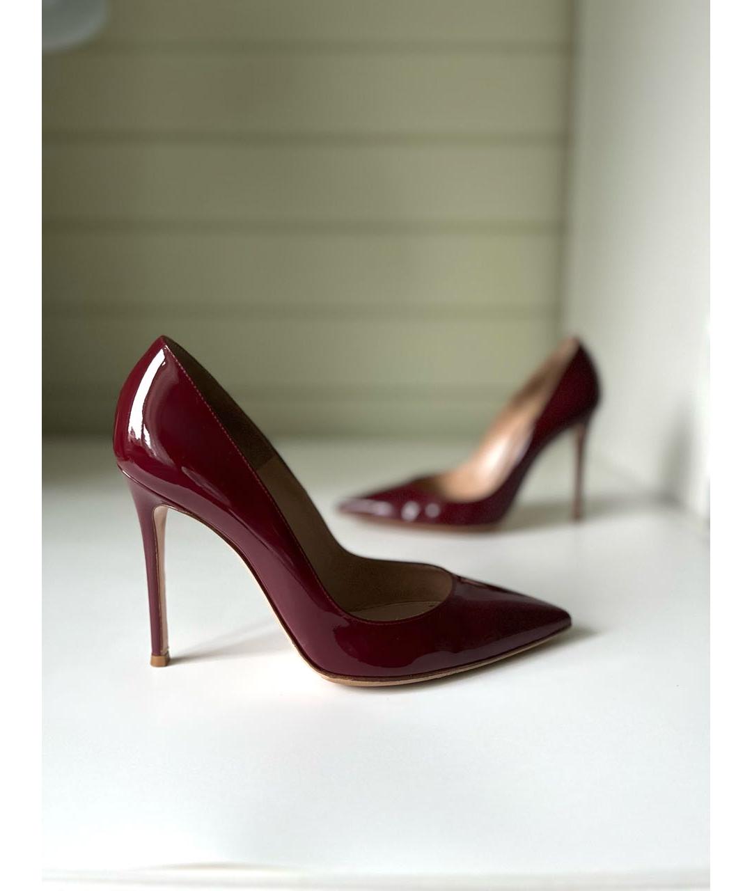 GIANVITO ROSSI Бордовые туфли из лакированной кожи, фото 9