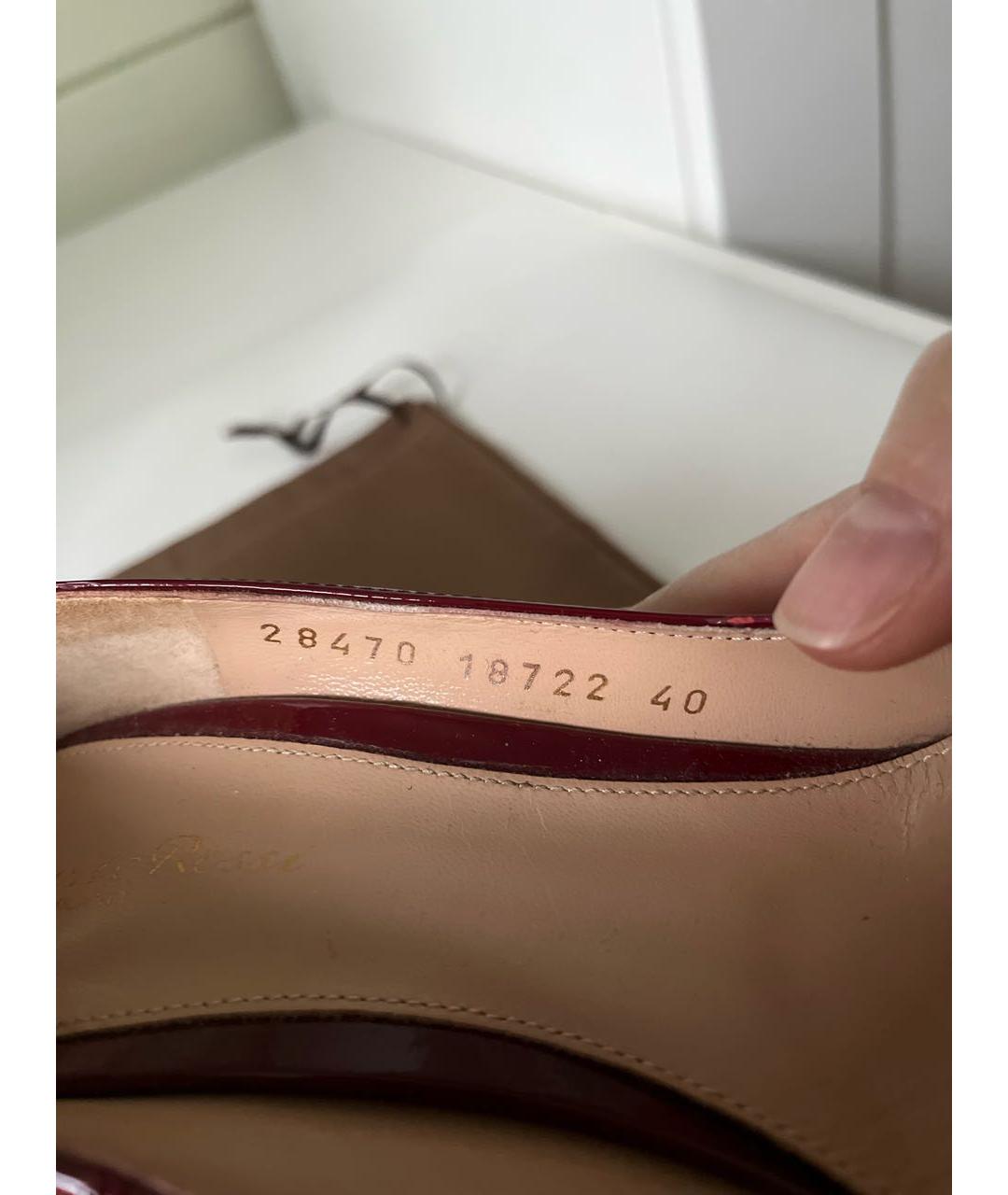 GIANVITO ROSSI Бордовые туфли из лакированной кожи, фото 8