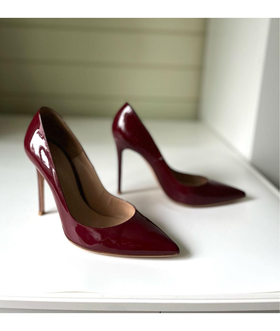 GIANVITO ROSSI Бордовые туфли из лакированной кожи, фото 3