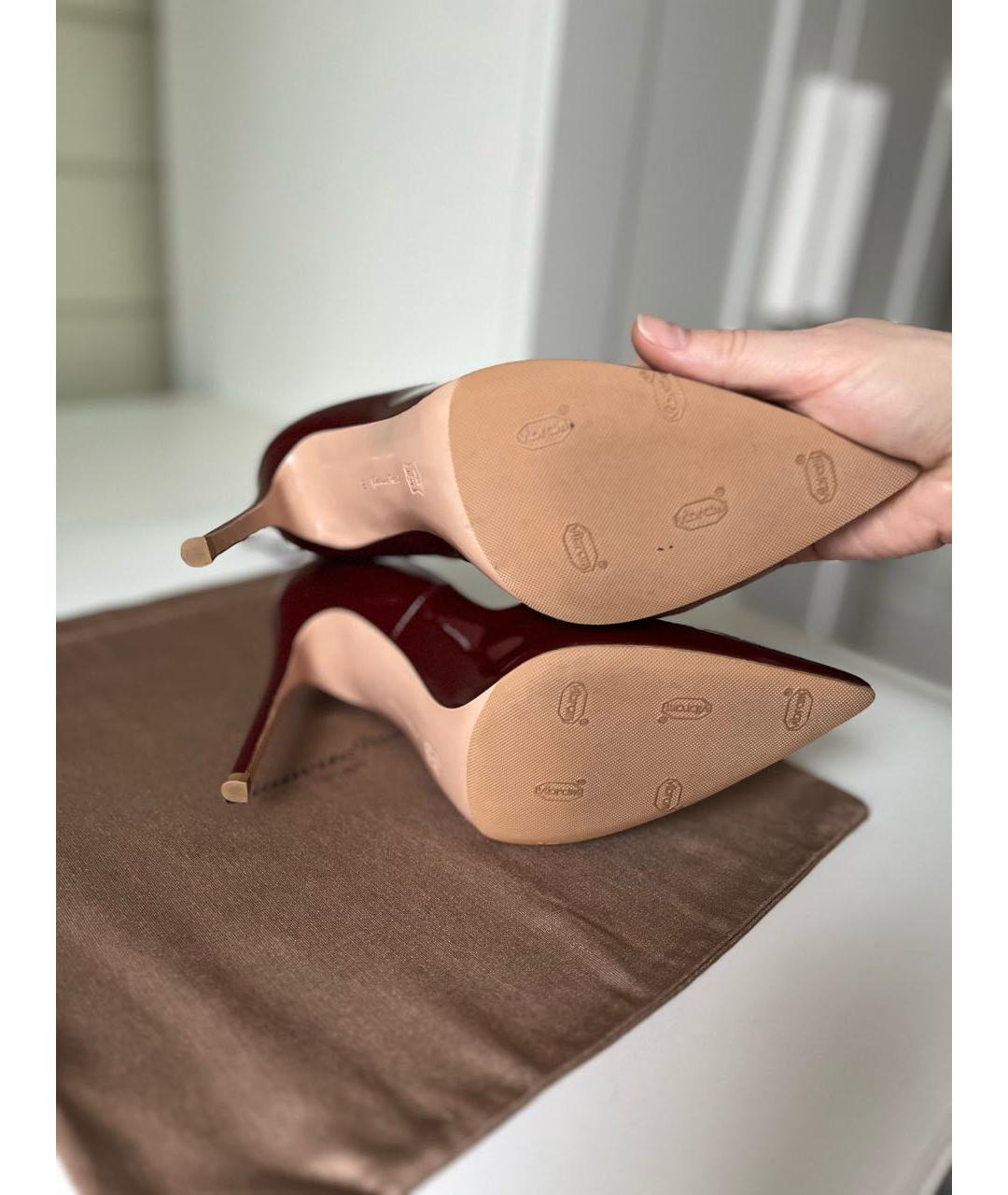 GIANVITO ROSSI Бордовые туфли из лакированной кожи, фото 6