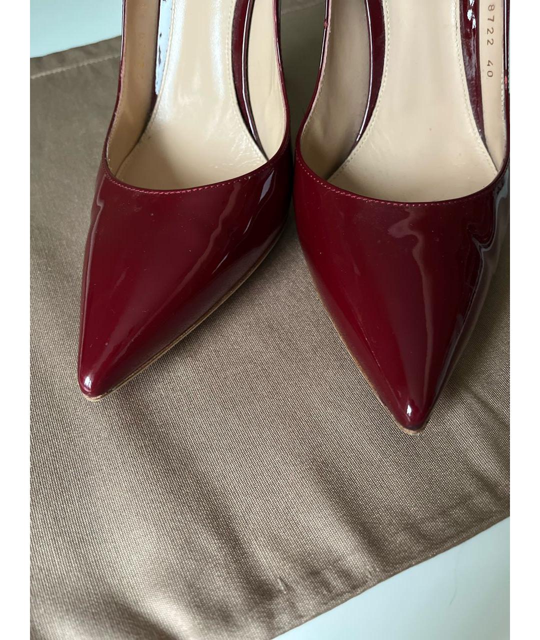 GIANVITO ROSSI Бордовые туфли из лакированной кожи, фото 4