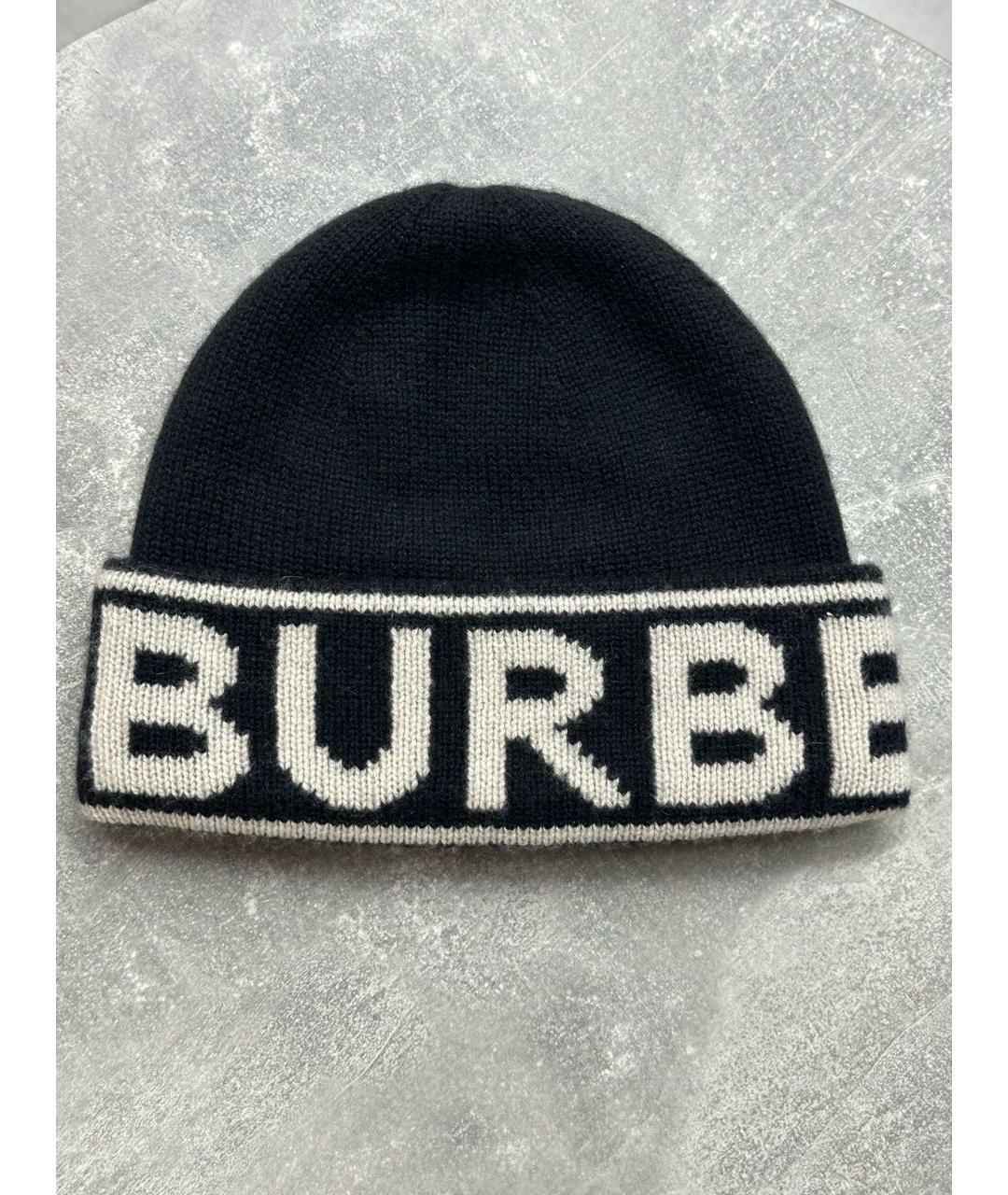 BURBERRY Черная кашемировая шапка, фото 3