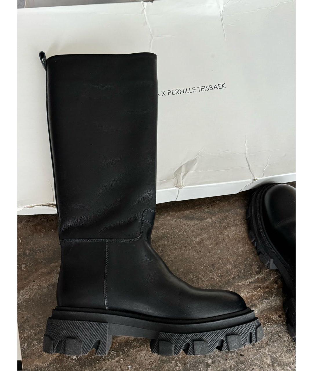 GIA COUTURE Черные кожаные сапоги, фото 3