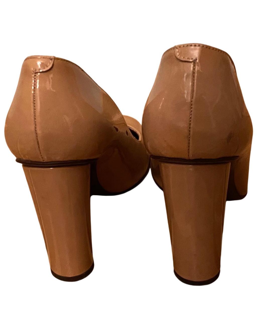 DOLCE&GABBANA Бежевые туфли из лакированной кожи, фото 6