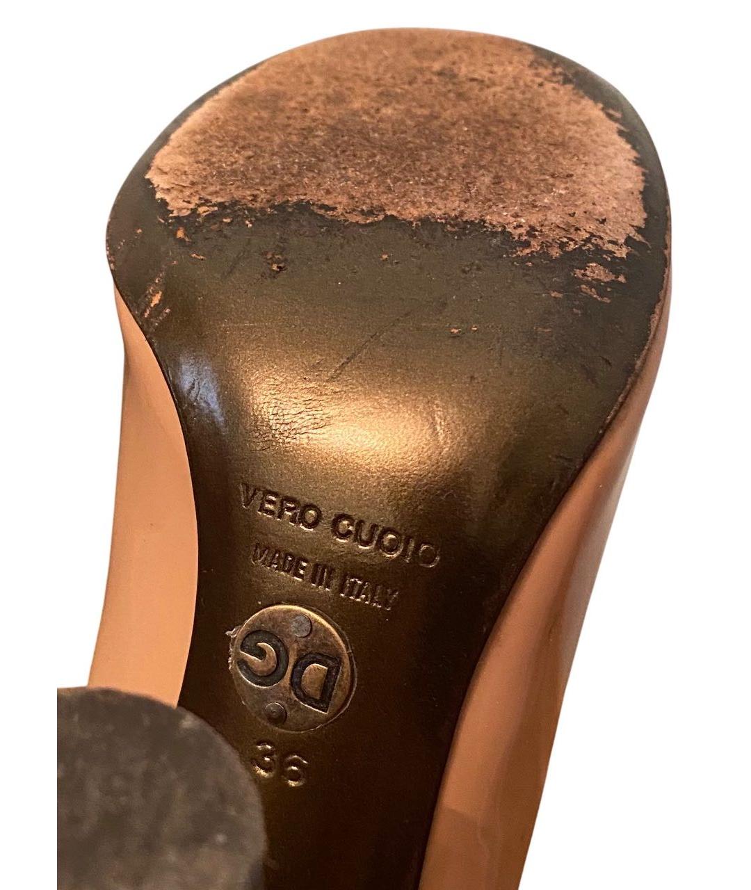 DOLCE&GABBANA Бежевые туфли из лакированной кожи, фото 5