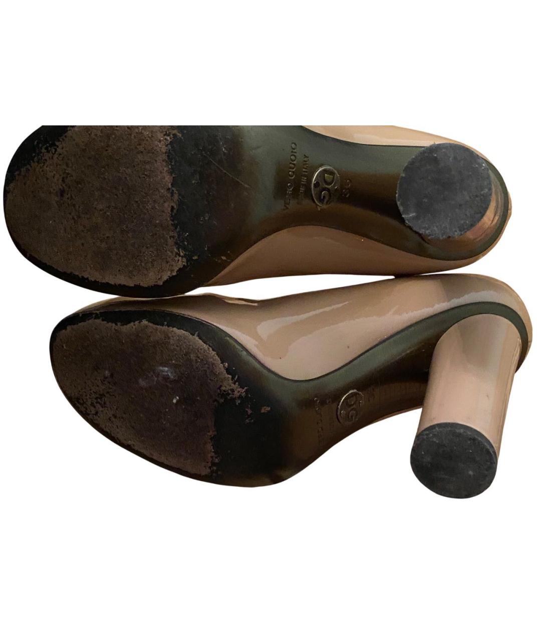 DOLCE&GABBANA Бежевые туфли из лакированной кожи, фото 4