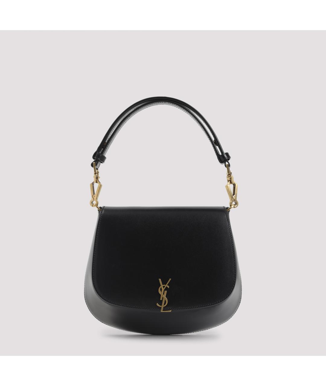 SAINT LAURENT Черная кожаная сумка через плечо, фото 2