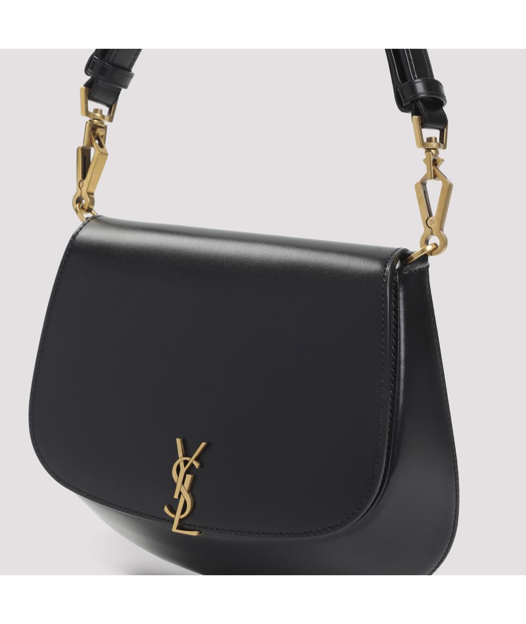 SAINT LAURENT Черная кожаная сумка через плечо, фото 5