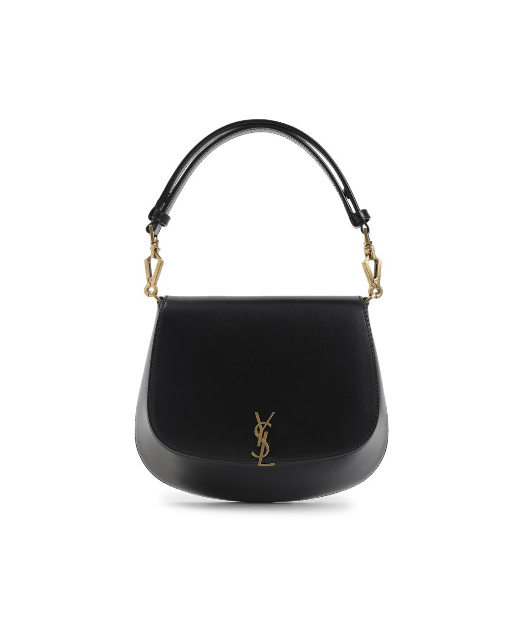 SAINT LAURENT Черная кожаная сумка через плечо, фото 1