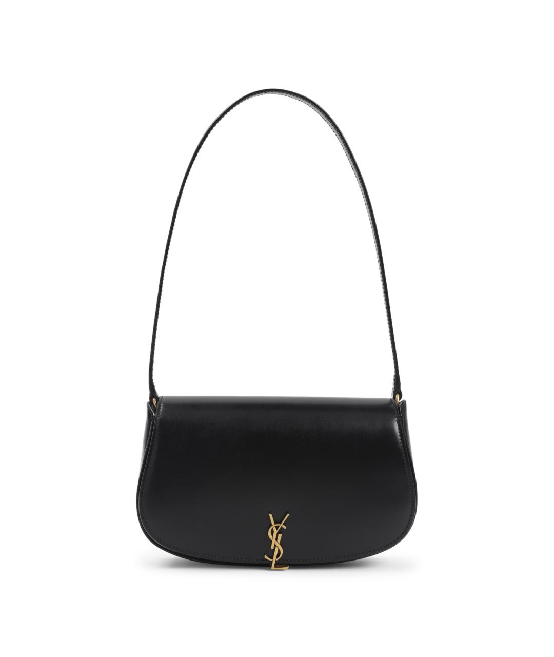 SAINT LAURENT Черная кожаная сумка через плечо, фото 1