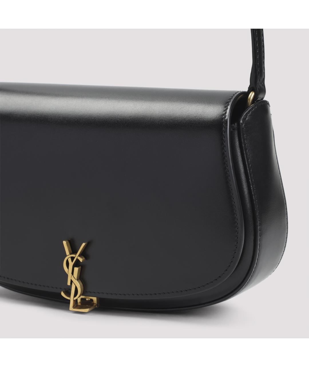 SAINT LAURENT Черная кожаная сумка через плечо, фото 5