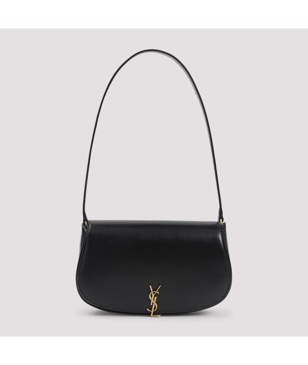 SAINT LAURENT Черная кожаная сумка через плечо, фото 3