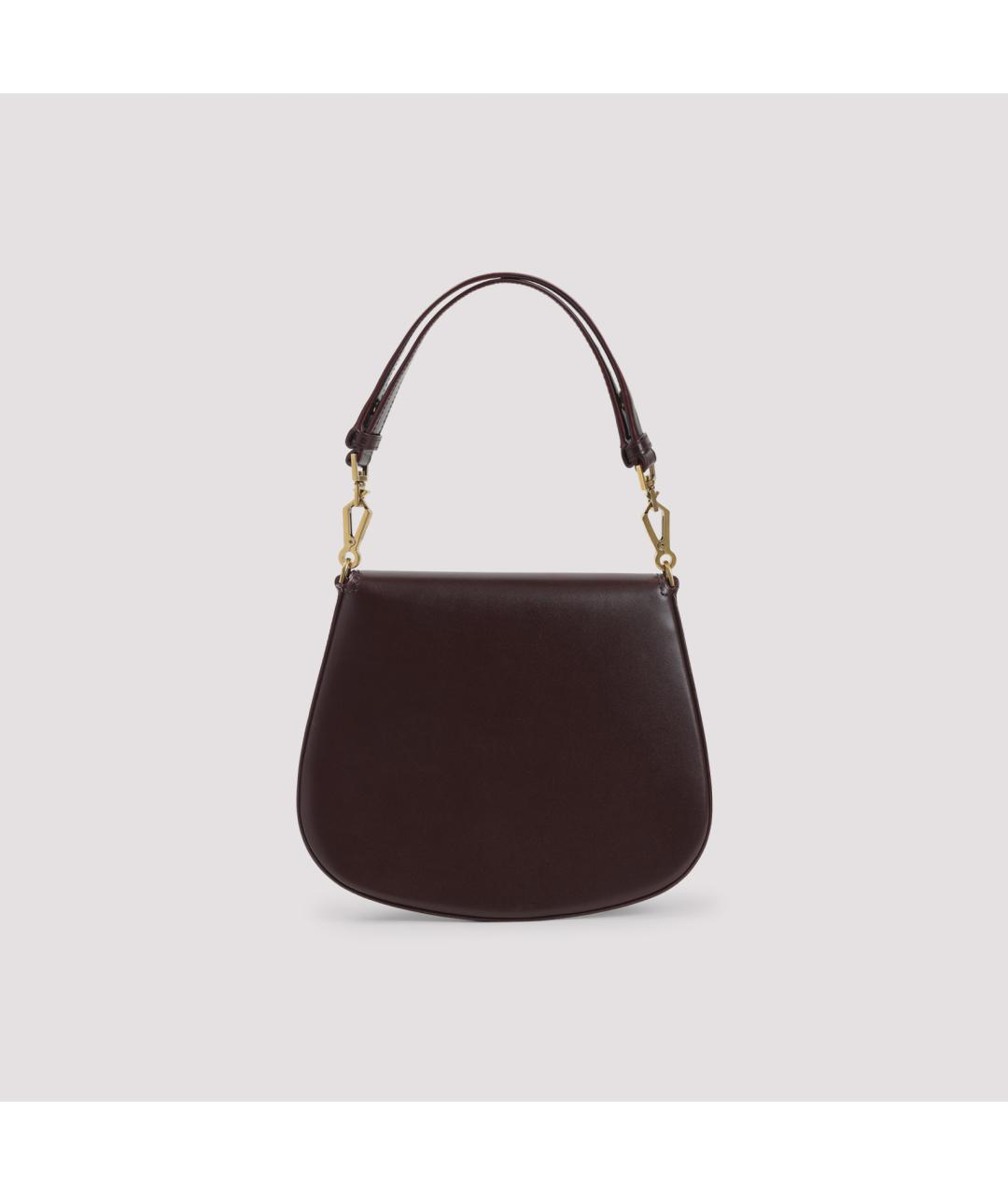 SAINT LAURENT Бордовая кожаная сумка через плечо, фото 4