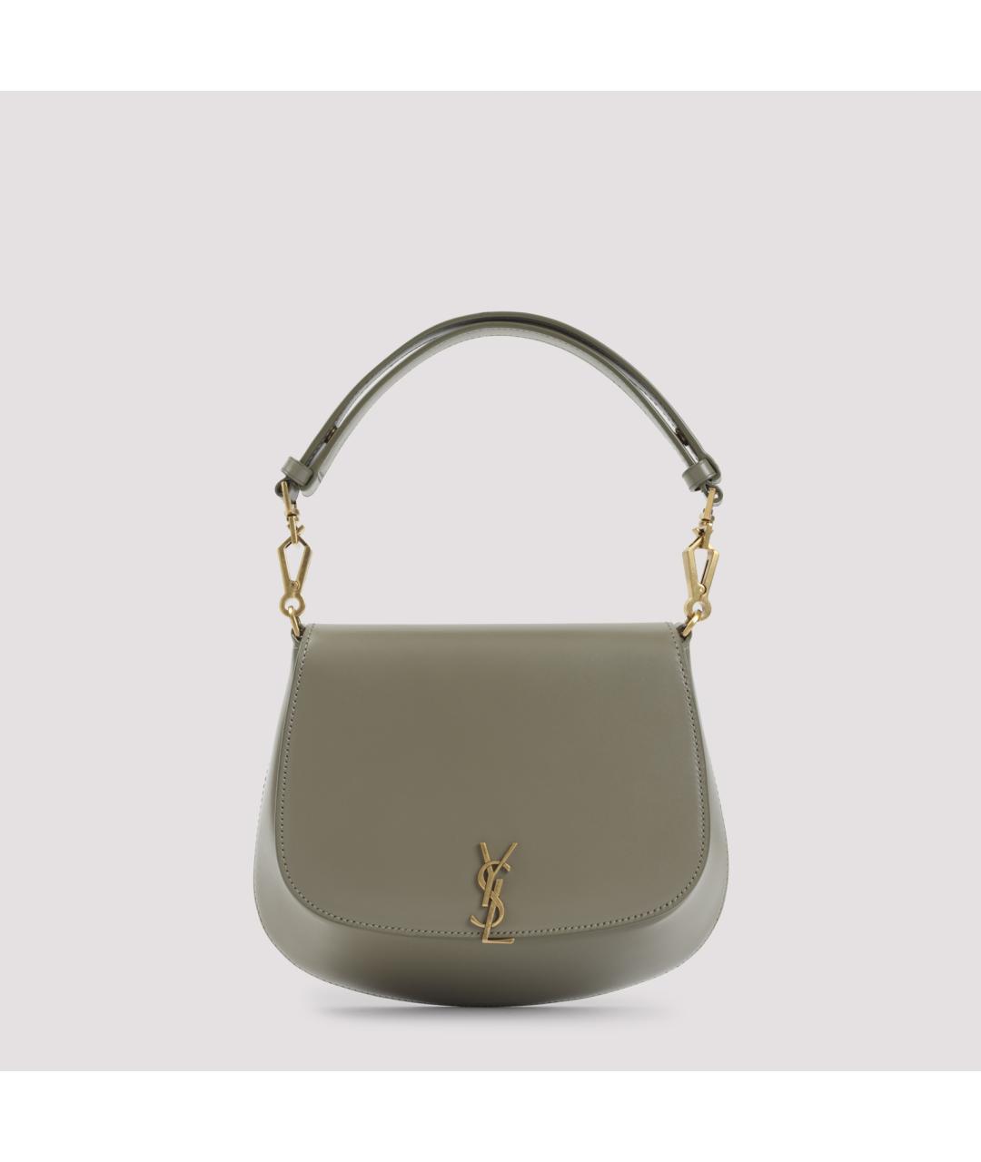 SAINT LAURENT Бежевая кожаная сумка через плечо, фото 2