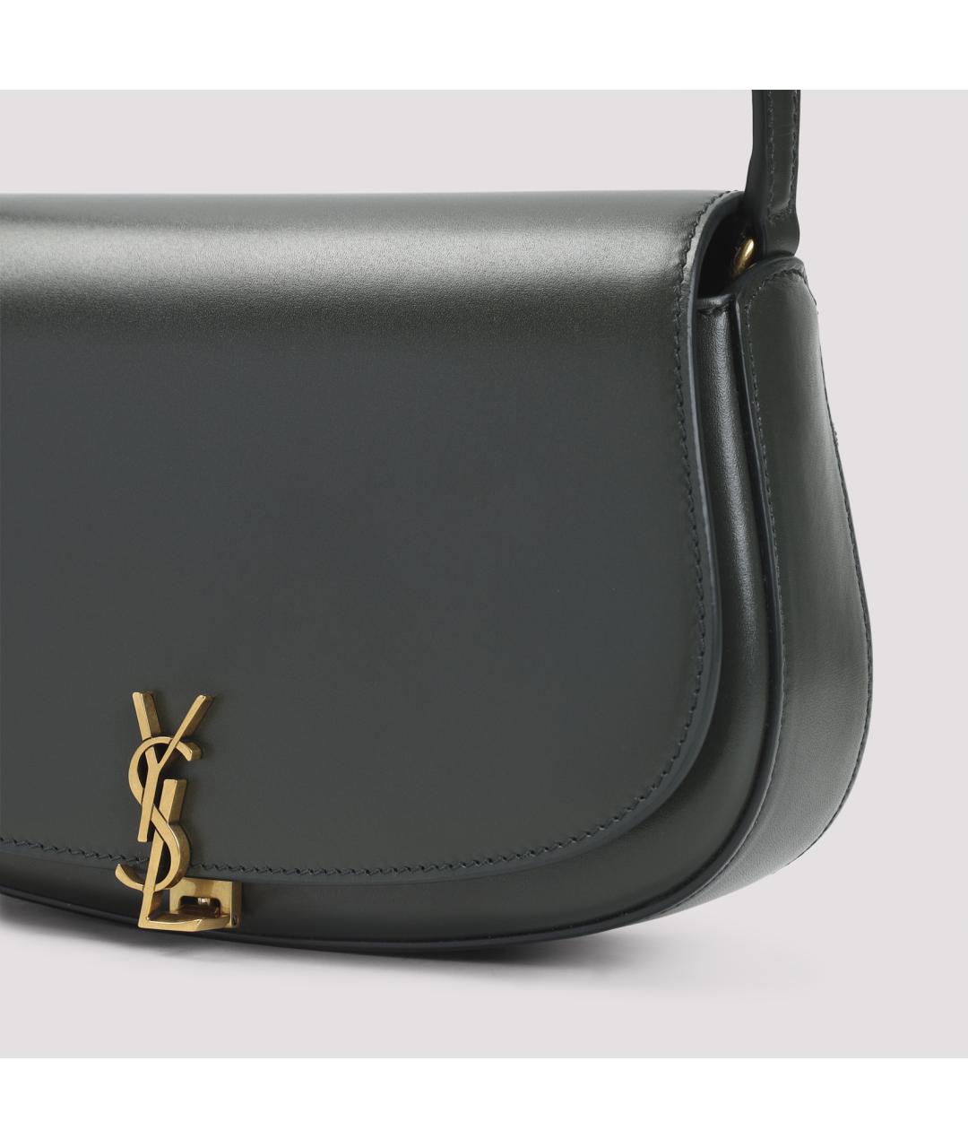 SAINT LAURENT Черная кожаная сумка через плечо, фото 4