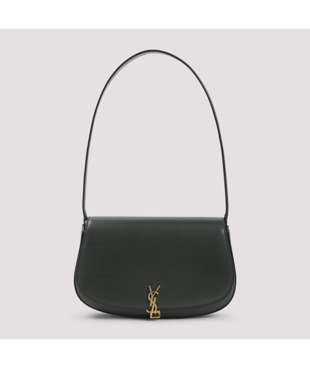 SAINT LAURENT Черная кожаная сумка через плечо, фото 2