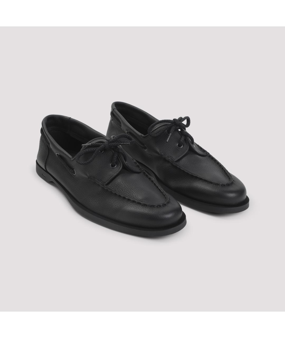 JOHN LOBB Черные кожаные лоферы, фото 5