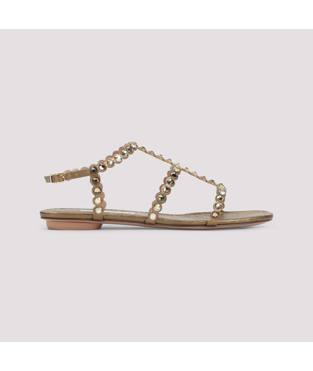AQUAZZURA Коричневые кожаные сандалии, фото 3