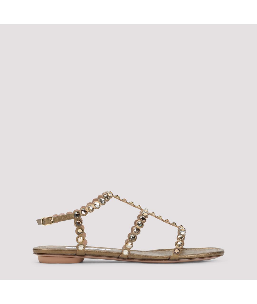 AQUAZZURA Коричневые кожаные сандалии, фото 2