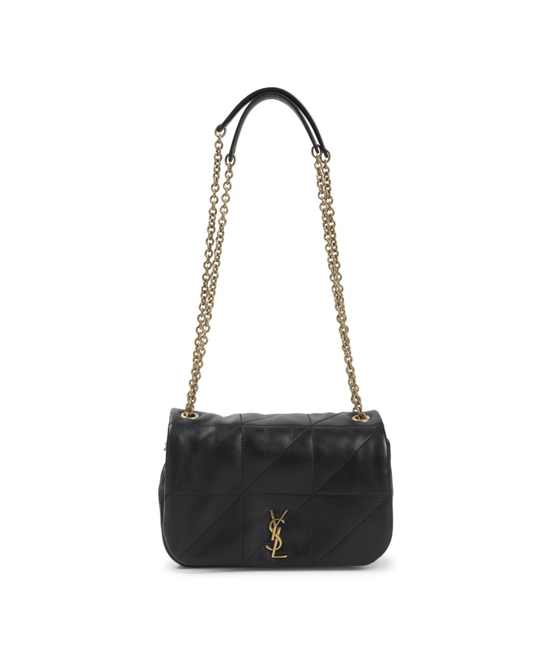 SAINT LAURENT Черная кожаная сумка через плечо, фото 1