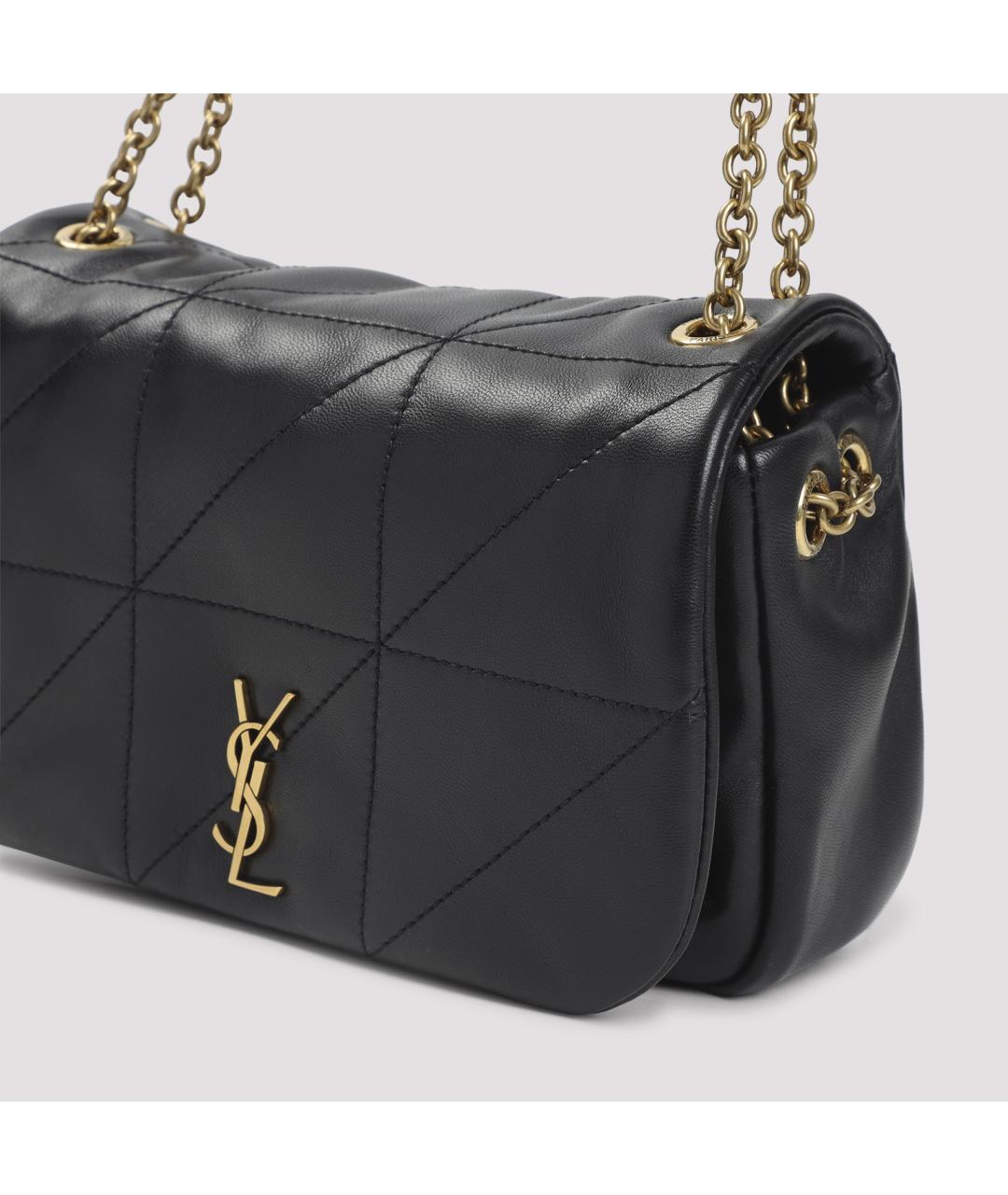 SAINT LAURENT Черная кожаная сумка через плечо, фото 5