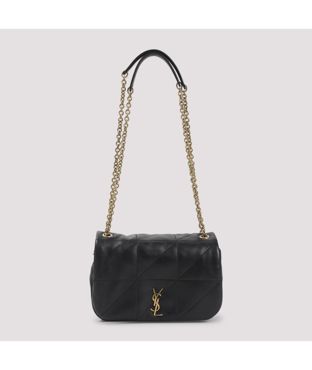 SAINT LAURENT Черная кожаная сумка через плечо, фото 2