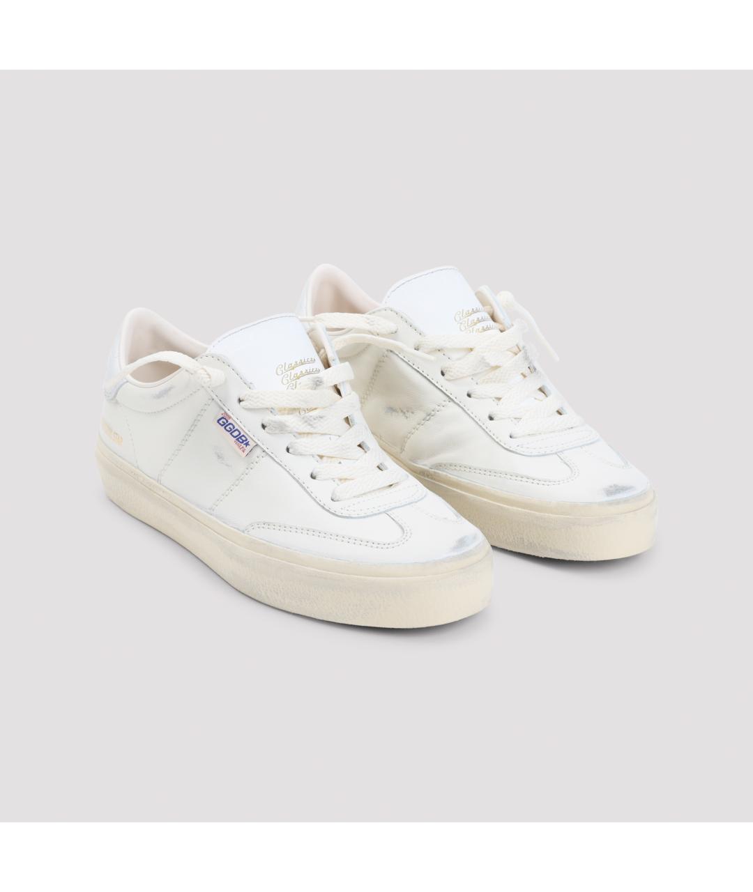 GOLDEN GOOSE DELUXE BRAND Бежевые кожаные кроссовки, фото 4