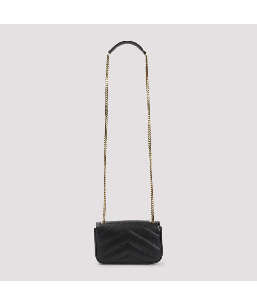 SAINT LAURENT Черная кожаная сумка через плечо, фото 3