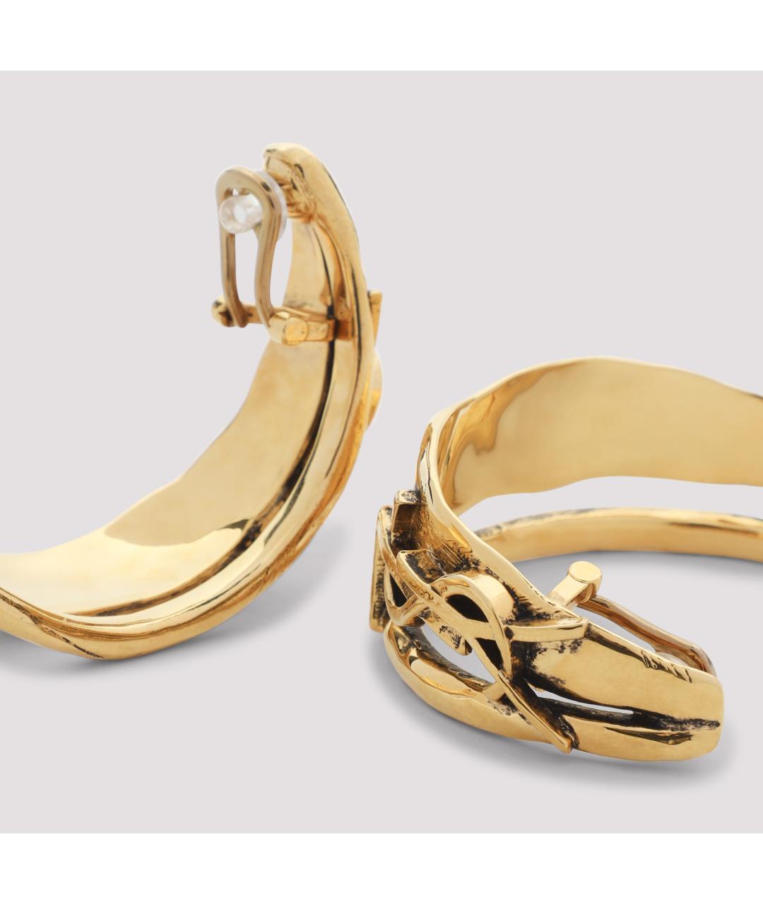 SAINT LAURENT Золотые металлические серьги, фото 4