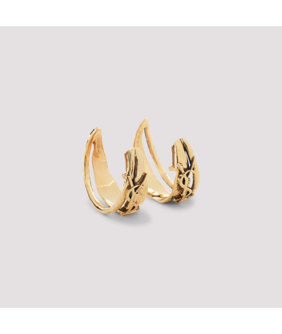 SAINT LAURENT Золотые металлические серьги, фото 2