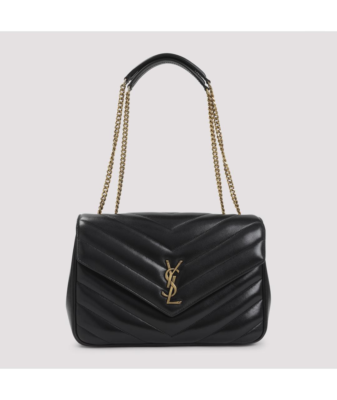 SAINT LAURENT Черная кожаная сумка через плечо, фото 3